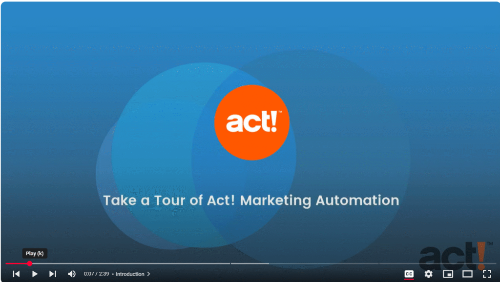 act mareting automation video