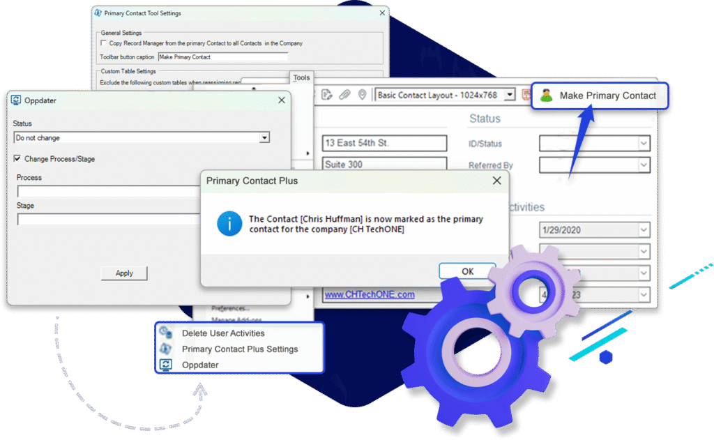 Oppdater and primary Contact plus image